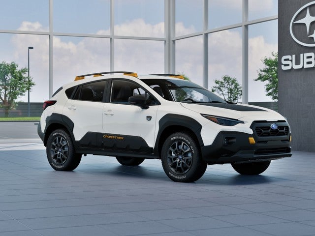 2026 Subaru CROSSTREK Wilderness in Crystal White Pearl — front three-quarter view