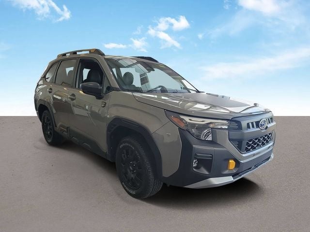 2026 Subaru FORESTER Wilderness in River Rock Pearl — front three-quarter view