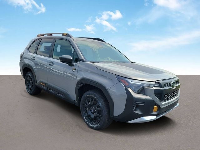 2026 Subaru FORESTER Wilderness in River Rock Pearl — front three-quarter view