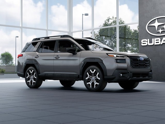 2026 Subaru OUTBACK Touring XT in River Rock Pearl — front three-quarter view
