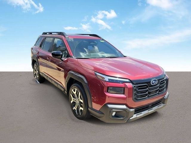 2026 Subaru OUTBACK Touring XT in Crimson Red Pearl — front three-quarter view