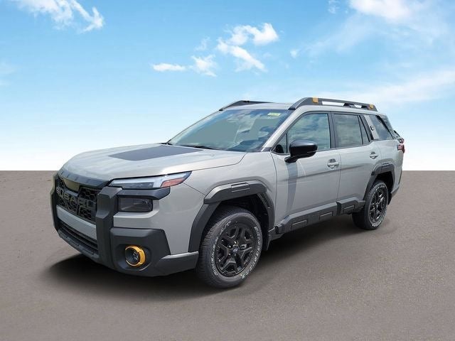 2026 Subaru OUTBACK Wilderness in River Rock Pearl — front three-quarter view