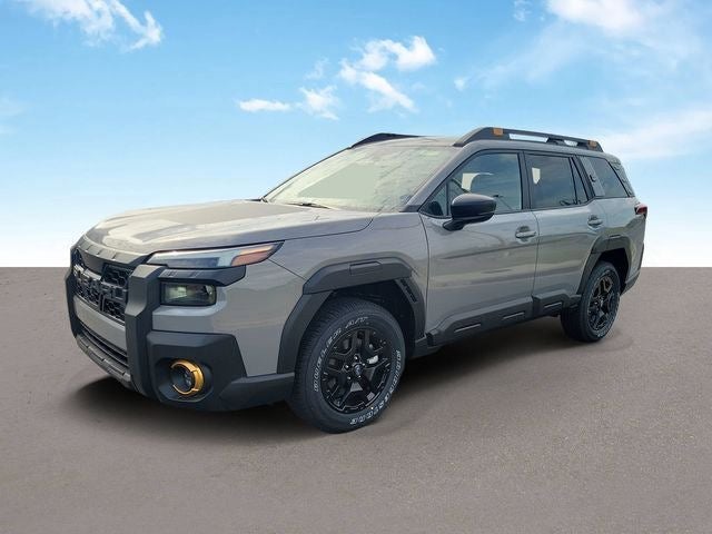 2026 Subaru OUTBACK Wilderness in River Rock Pearl — front three-quarter view